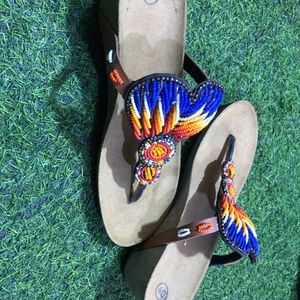 Fancy beautiful hand beaded design sandals.